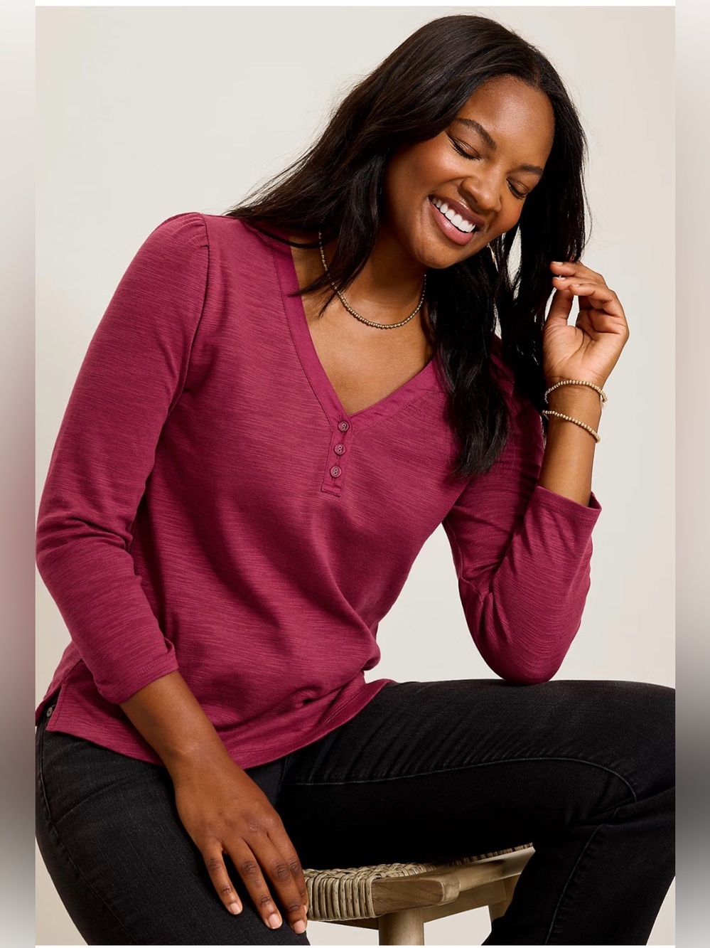 Ashley isle Henley size large   Like new selling 3 colors read description